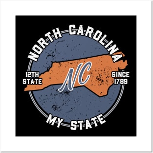 North Carolina My State Patriot State Tourist Gift Posters and Art